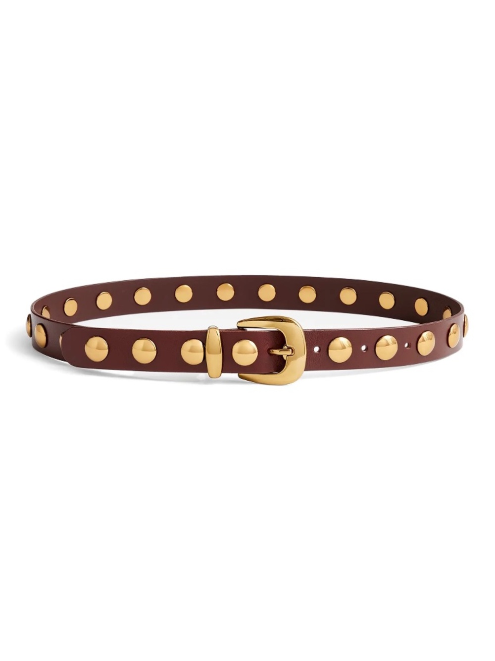 Madewell Clean Western Belt Brown Gold Studded NWT Medium